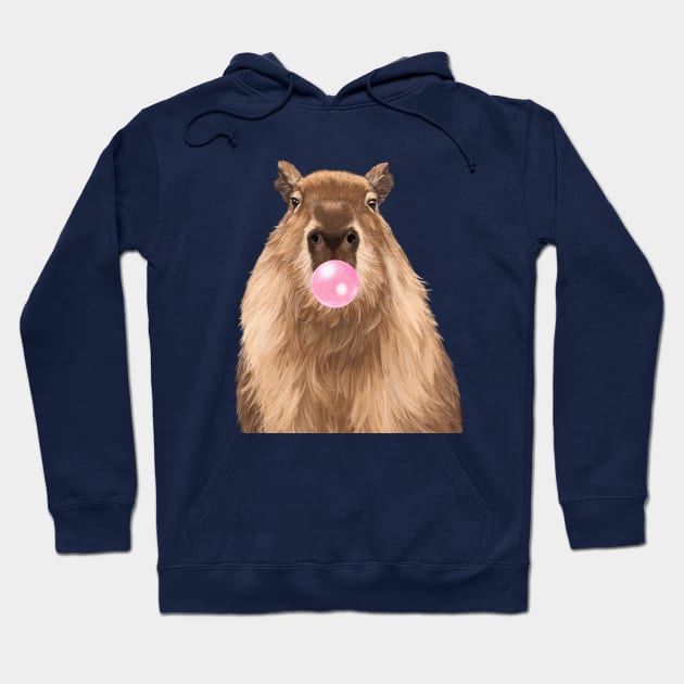 Bubble Gum Capybara Hoodie by bignosework